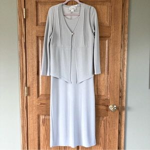 Nicole Studio Light Gray Maxi Dress & Vest Set 10